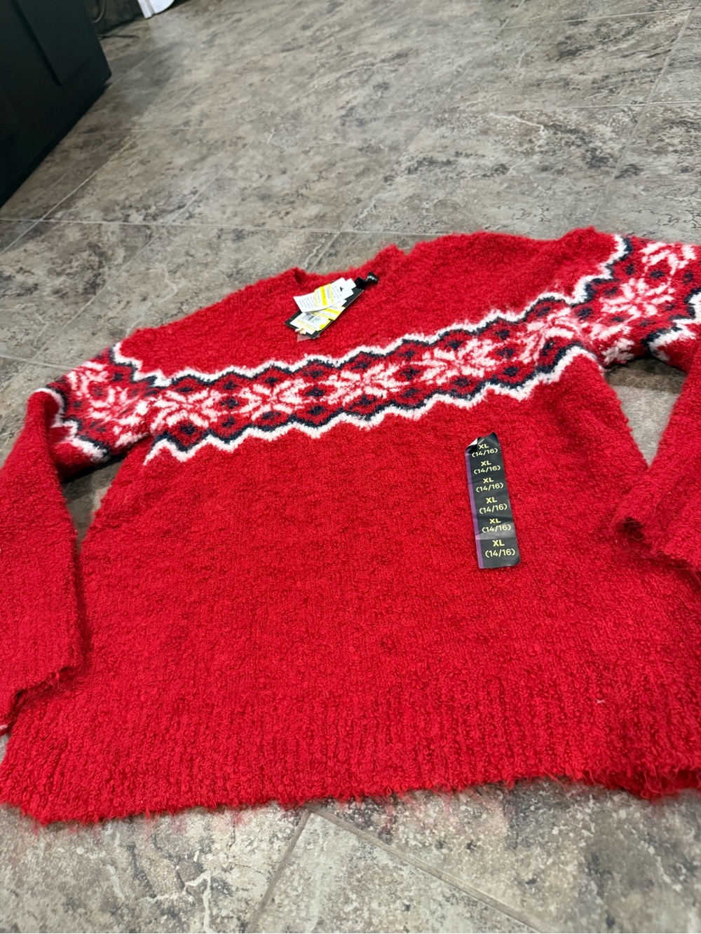 🍕Cozy Red Nordic Pattern Sweater